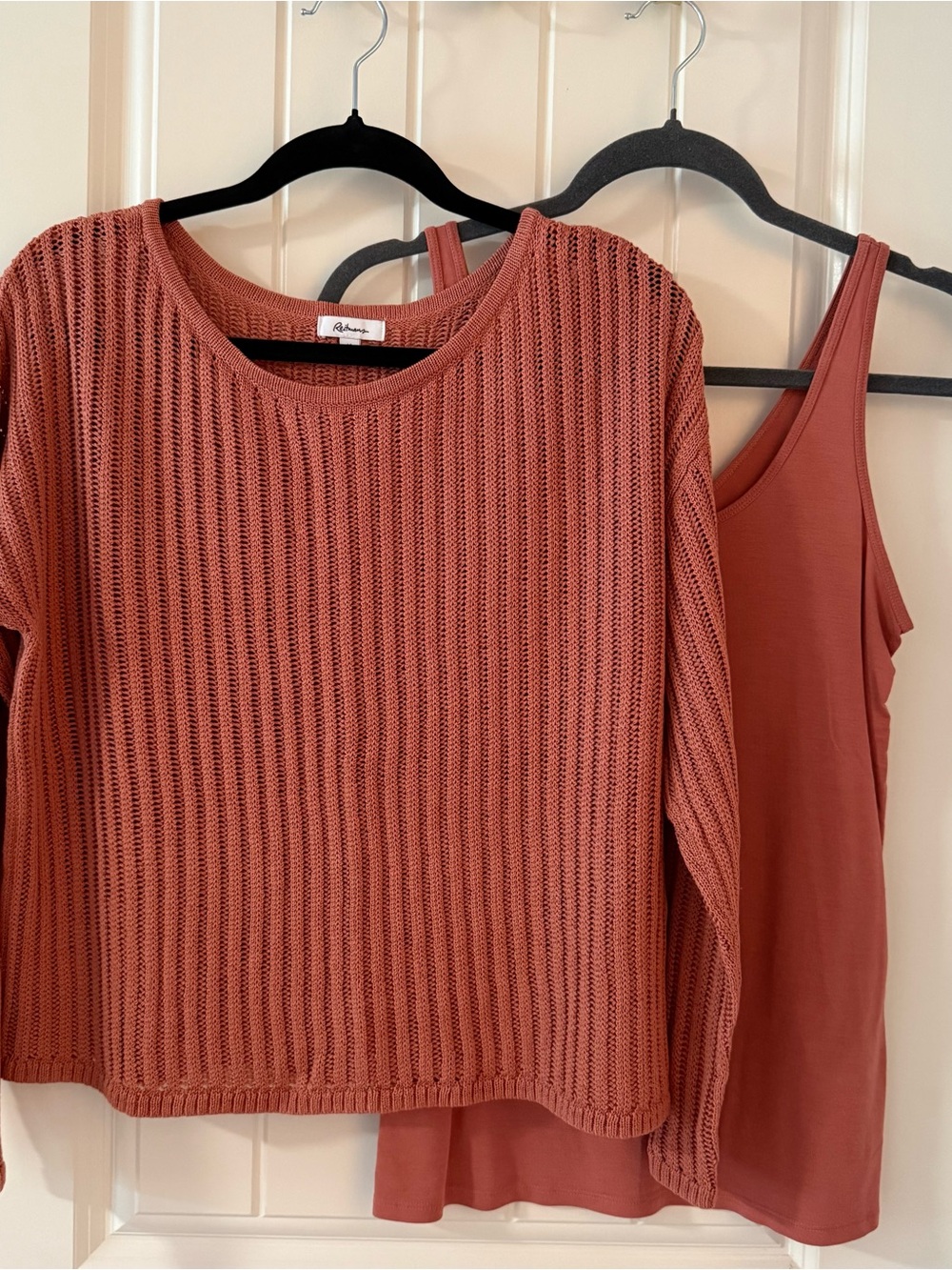 Reitmans Rust Knit Sweater and Tank Set